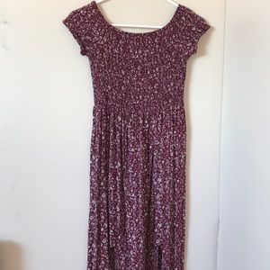 Slit front floral print dress